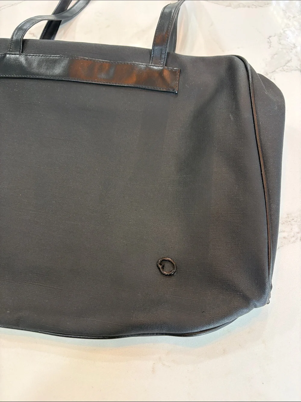 Oscar de la Renta Black Laptop Tote Bag